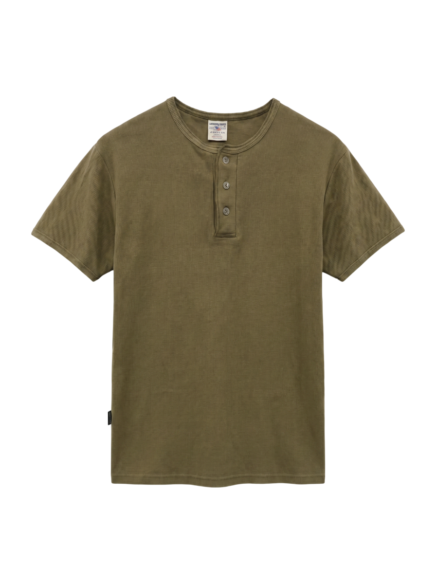 AVIREX / 《DAILY/デイリー》RIB S/S HENLEY NECK T-SHIRT/リブ 半袖 ヘンリーネック Tシャツ デイリーウェア