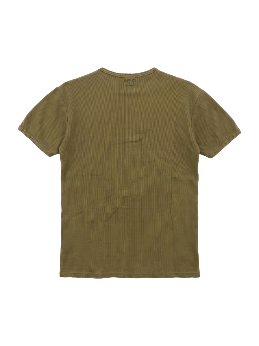 AVIREX / 《DAILY/デイリー》RIB S/S HENLEY NECK T-SHIRT/リブ 半袖 ヘンリーネック Tシャツ デイリーウェア