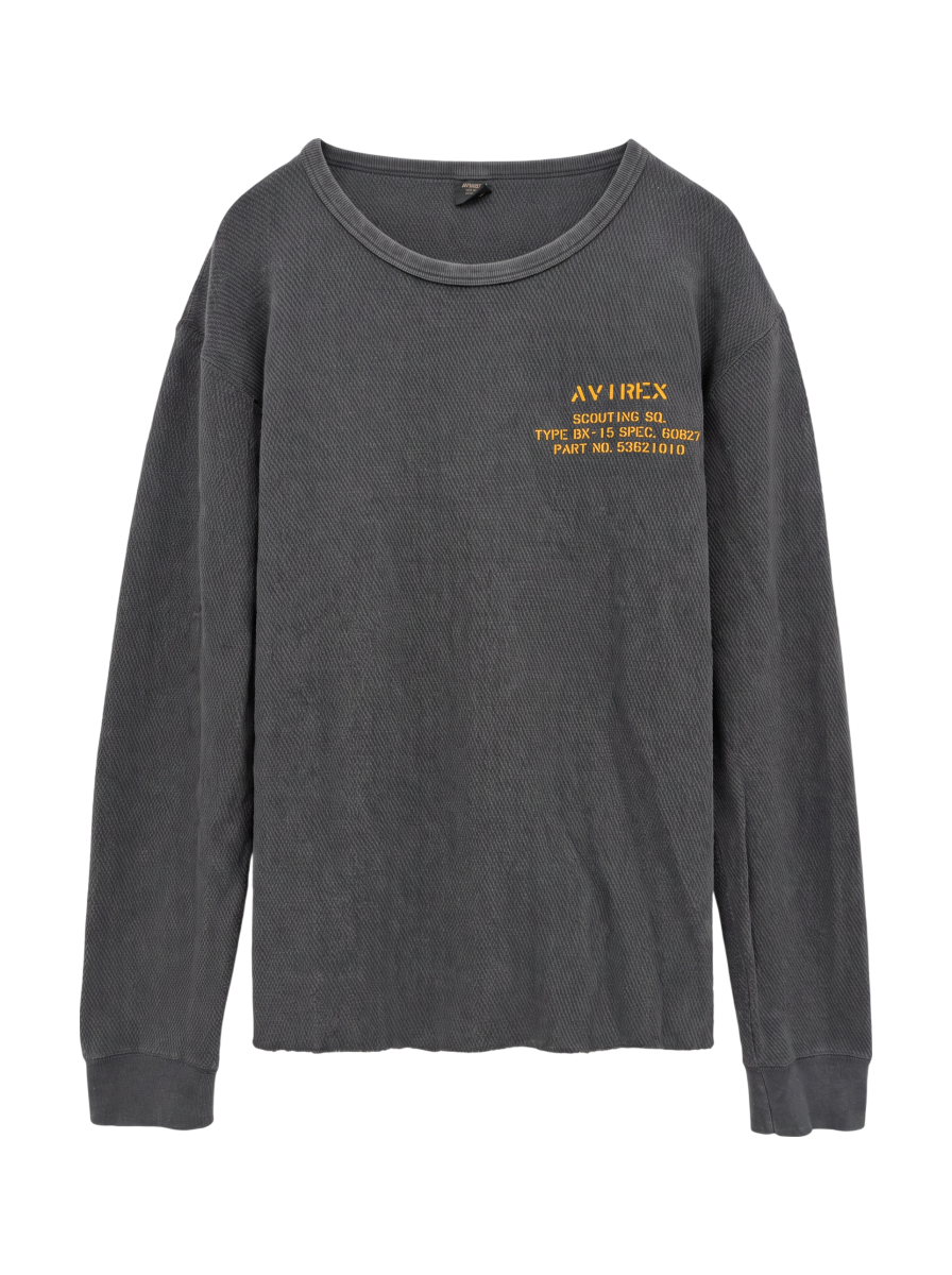 AVIREX / ハニカムワッフル クルーネック Tシャツ/ HONEY COMB WAFFLE T-SHIRT