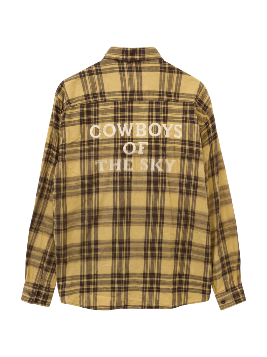 AVIREX / コットンリネン チェック エンブロイダリー シャツ / L/S COTTON LINEN CHECK ENB SHIRT
