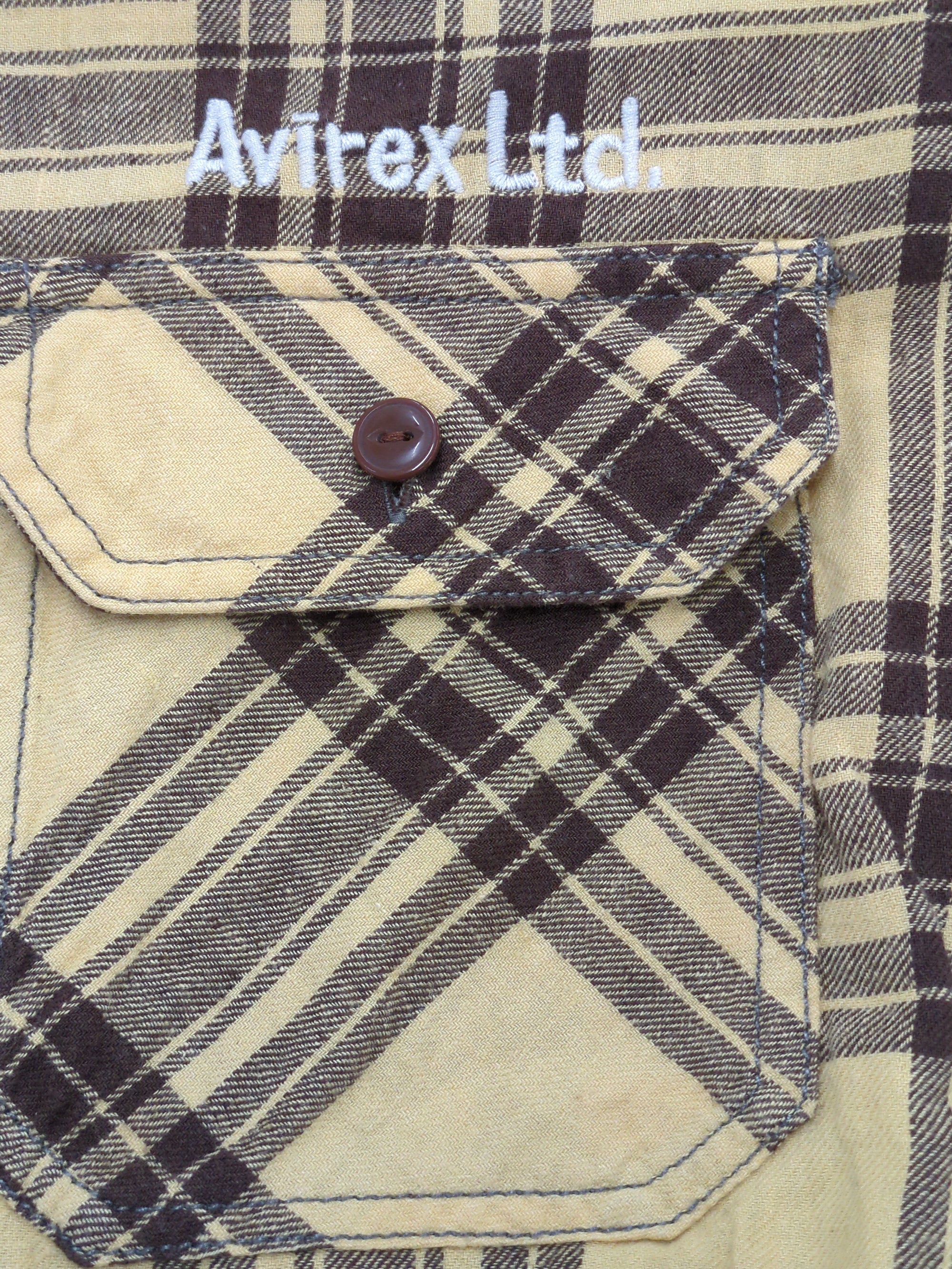 AVIREX / コットンリネン チェック エンブロイダリー シャツ / L/S COTTON LINEN CHECK ENB SHIRT