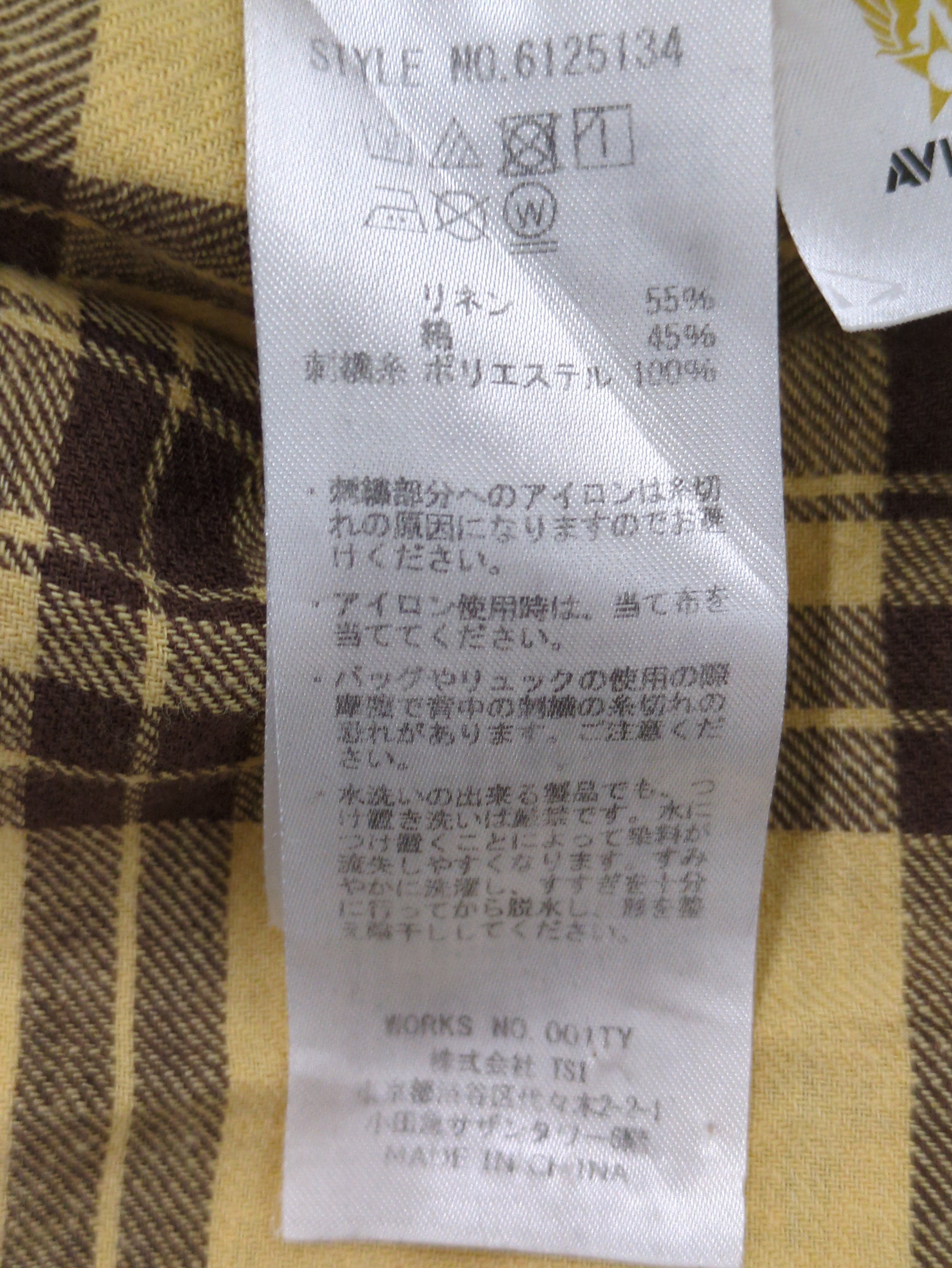 AVIREX / コットンリネン チェック エンブロイダリー シャツ / L/S COTTON LINEN CHECK ENB SHIRT