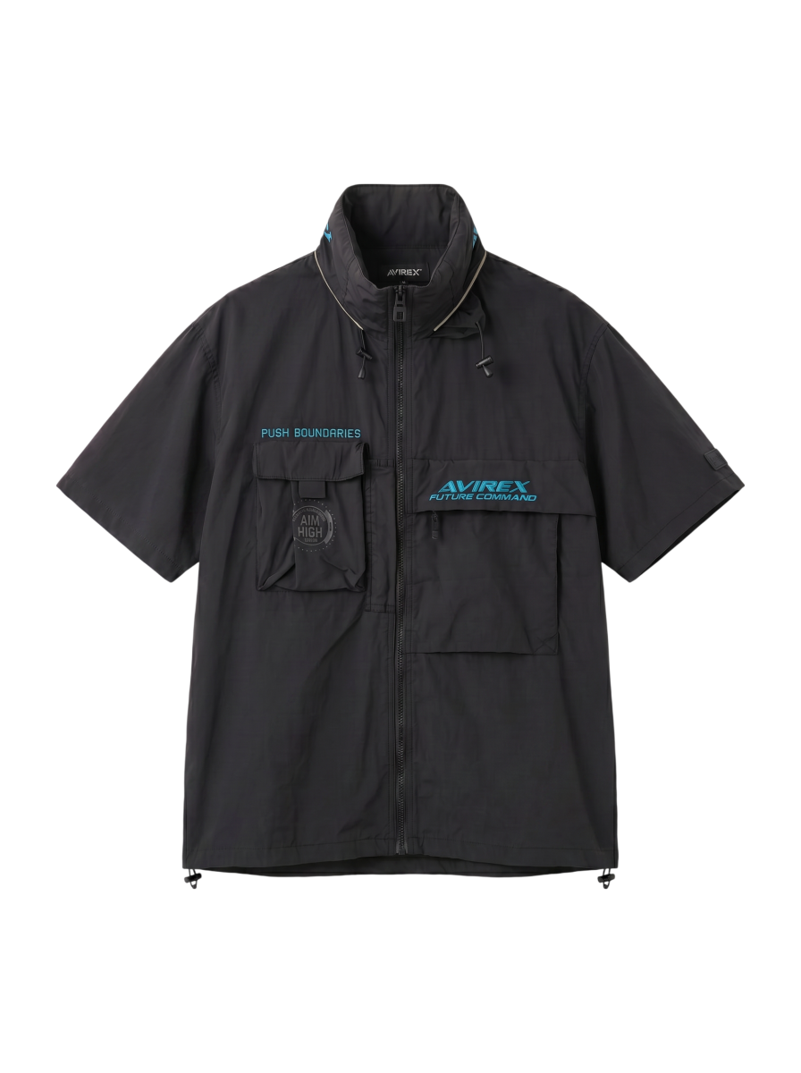AVIREX / ファンクショナル スタンドジップシャツ/S/S FUNCTIONAL STAND ZIP SHIRT
