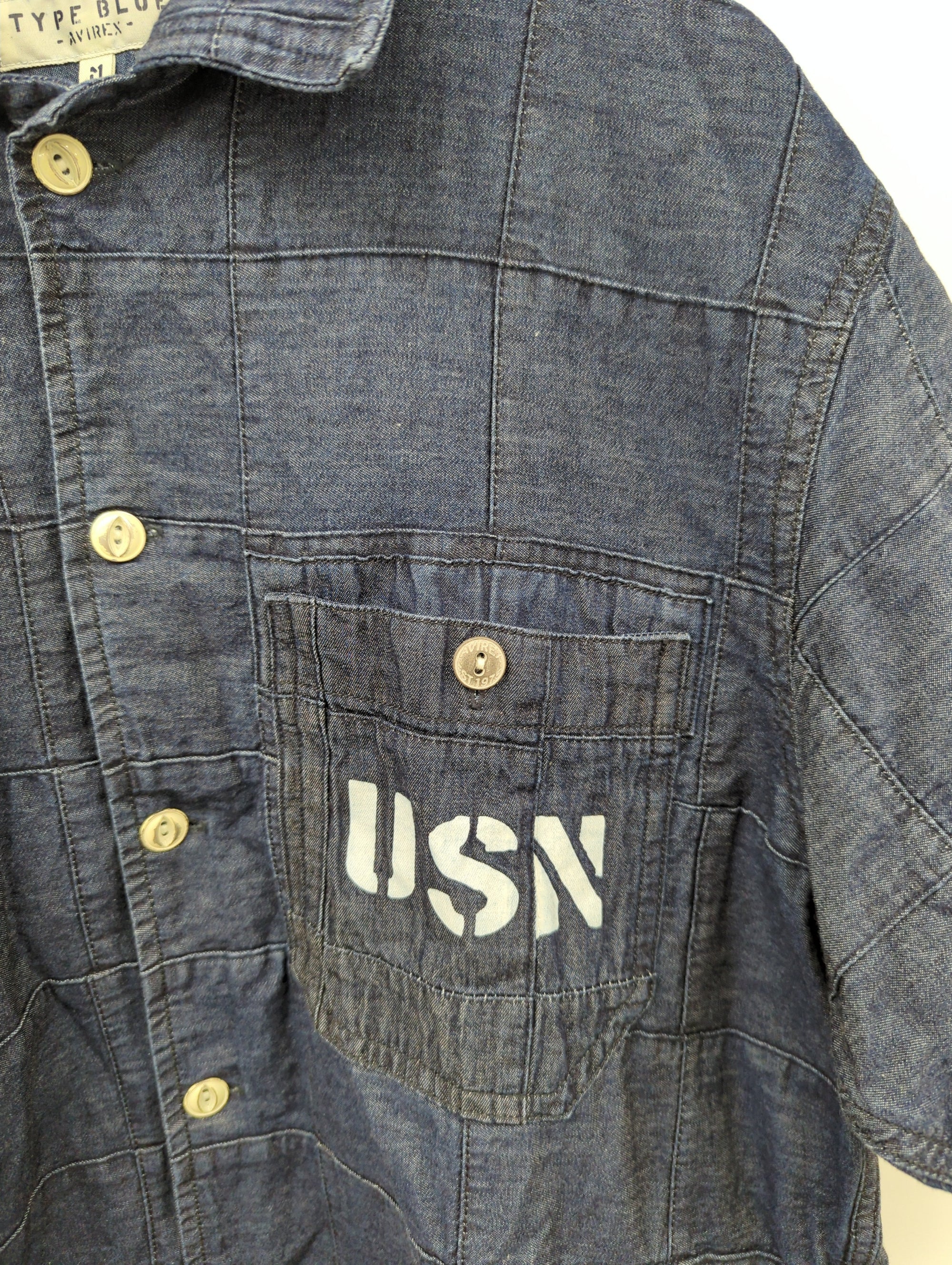 AVIREX / TYPE BLUE/デニム パッチワーク シャツ/DENIM PATCHWORK SHIRT