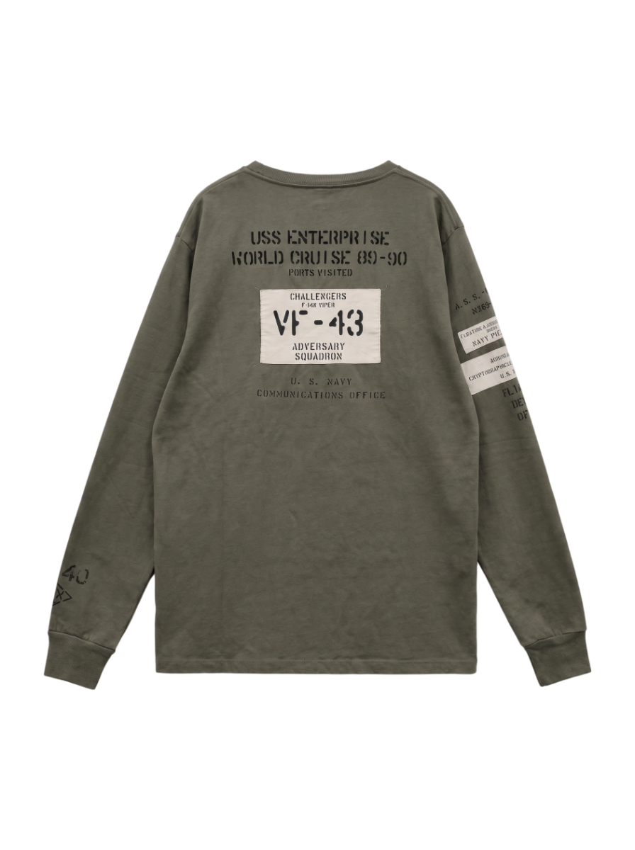 AVIREX / AVIREX/アヴィレックス/L/S CREW NECK T STENCIL PRINTS/ 長袖 クルーネックTシャツ ステンシルプリント