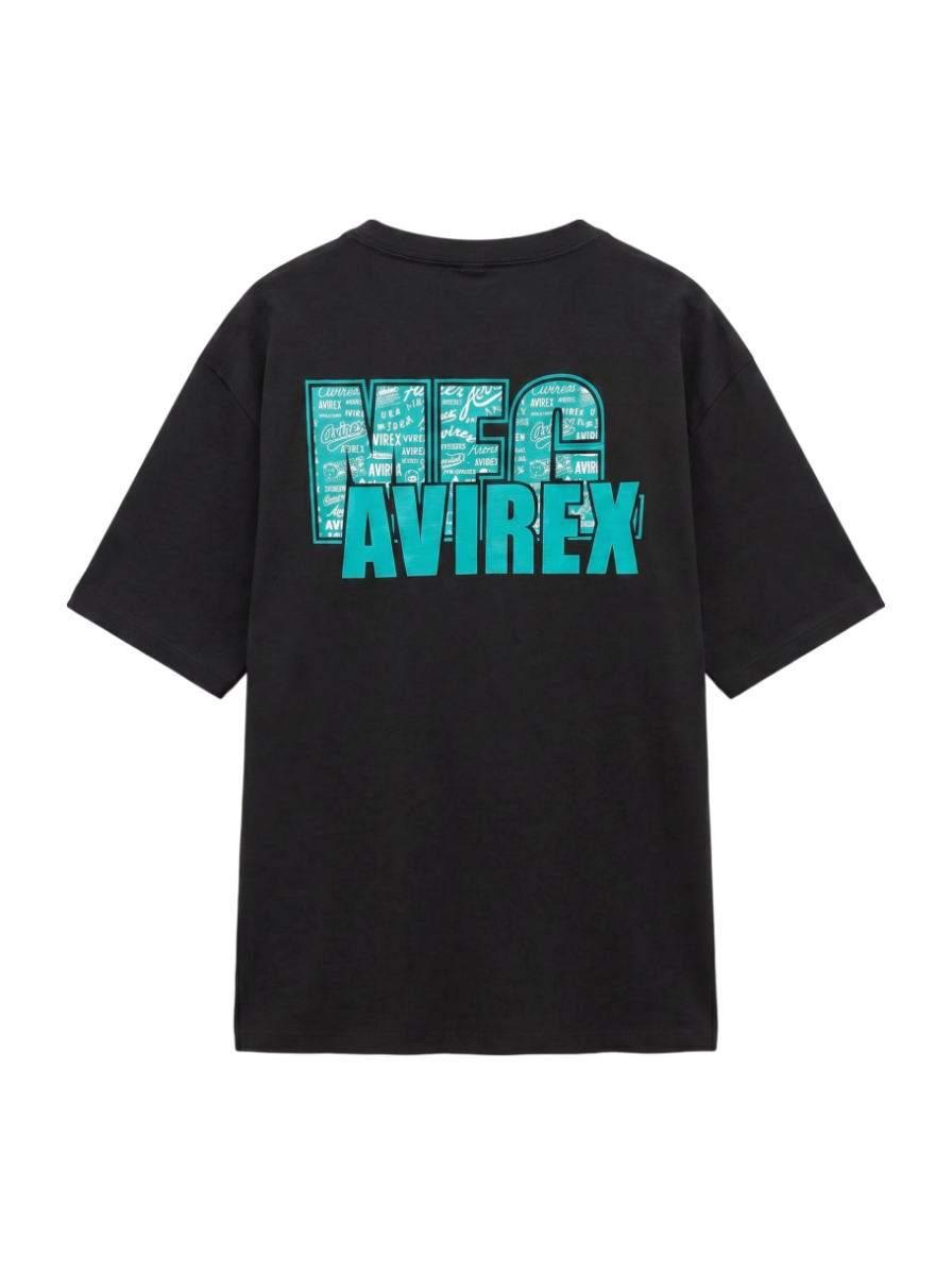 AVIREX / CREW NECK OVER LOGO PRINT T-SHIRT