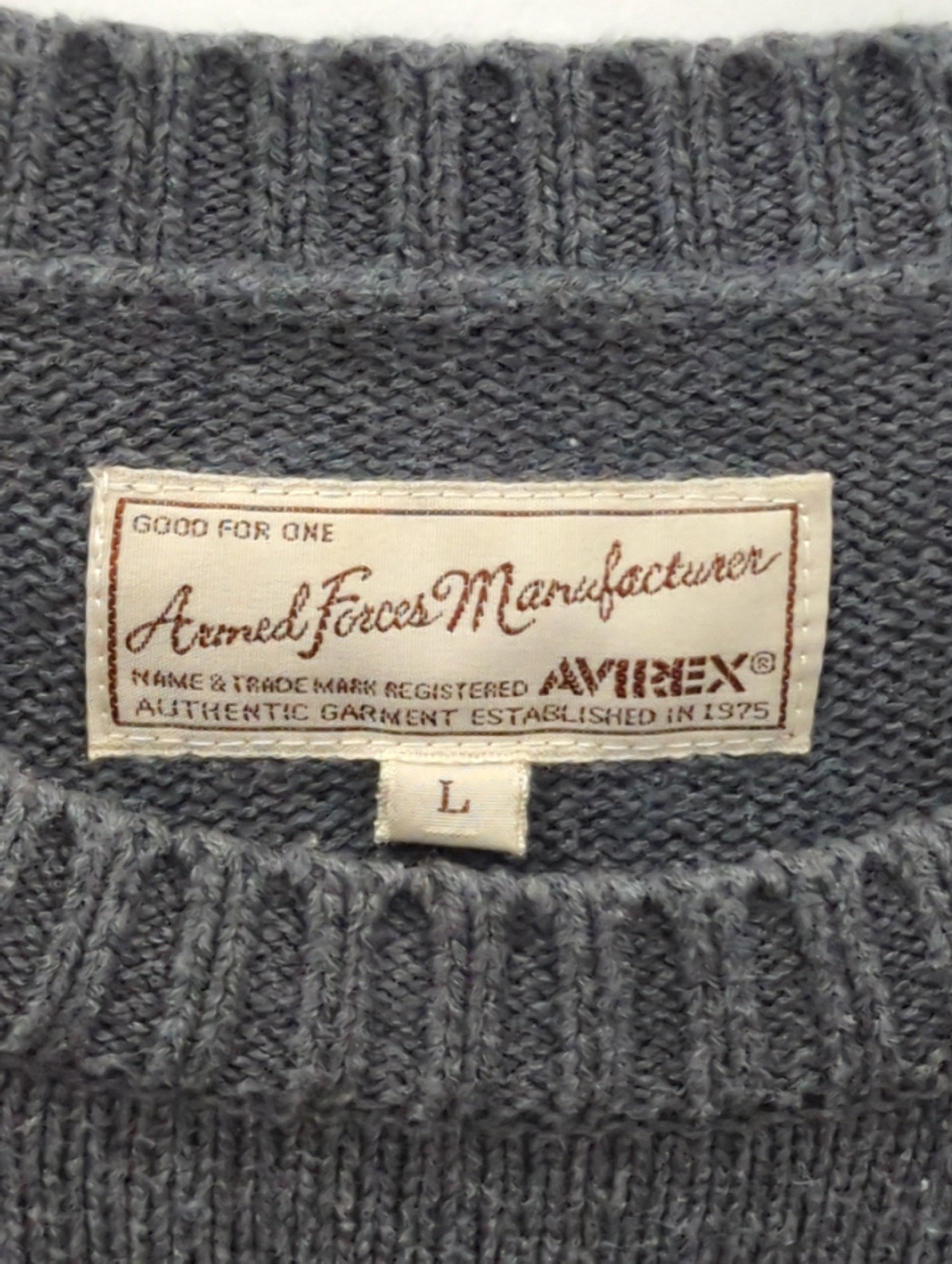 AVIREX / 【直営店限定】AVIREX/アヴィレックス/ドロップショルダーロゴニットセーター/DROP SHOULDER LOGO KNIT