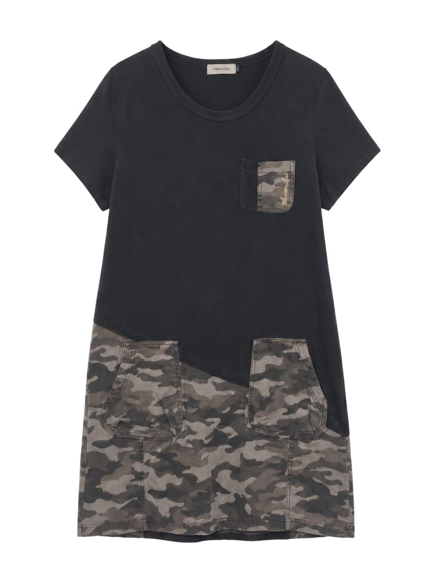 AVIREX / 【直営店限定】コットンウーヴン コントラストパネルドレス/ COTTON WOVEN CONTRAST PANEL DRESS