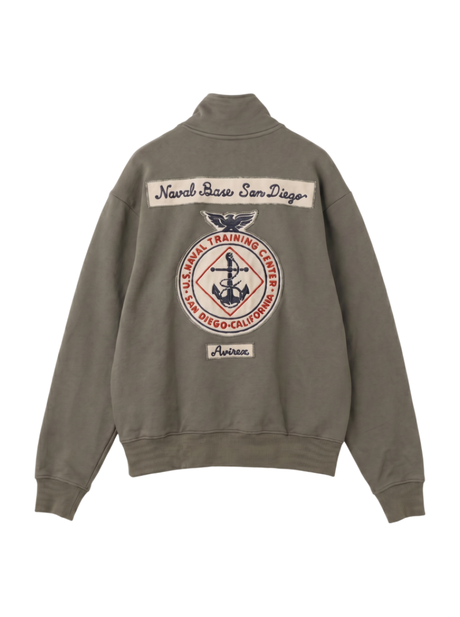 AVIREX / L/S STAND ZIP NAVAL PATCH / スタンドジップ ネーヴァル パッチ