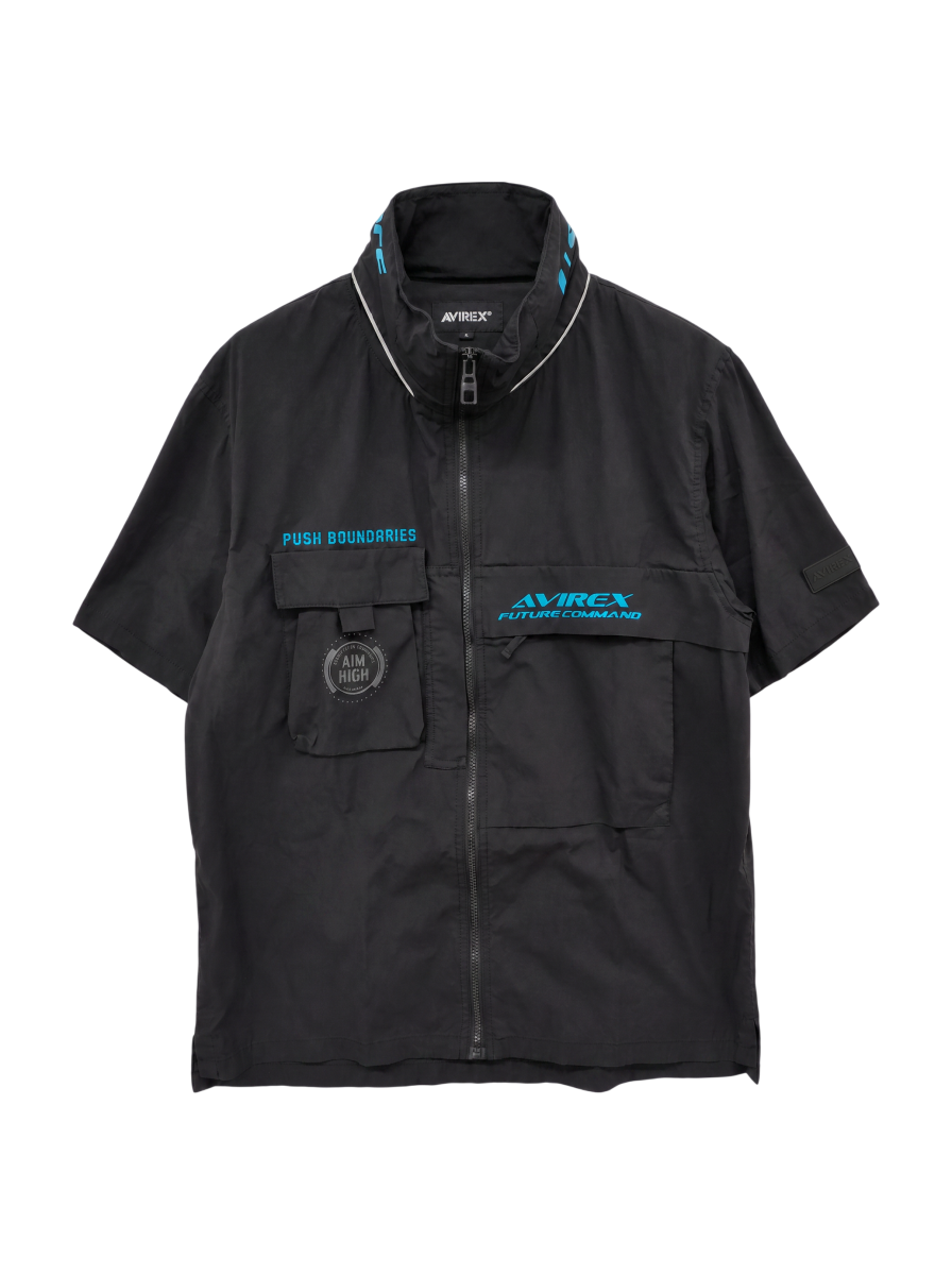 AVIREX / ファンクショナル スタンドジップシャツ/S/S FUNCTIONAL STAND ZIP SHIRT