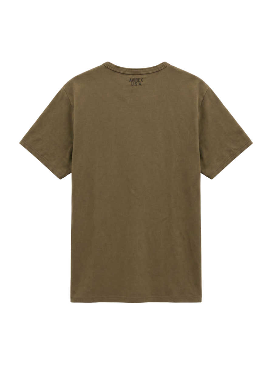 AVIREX / 《DAILY/デイリー》RIB S/S HENLEY NECK T-SHIRT/リブ 半袖 ヘンリーネック Tシャツ デイリーウェア