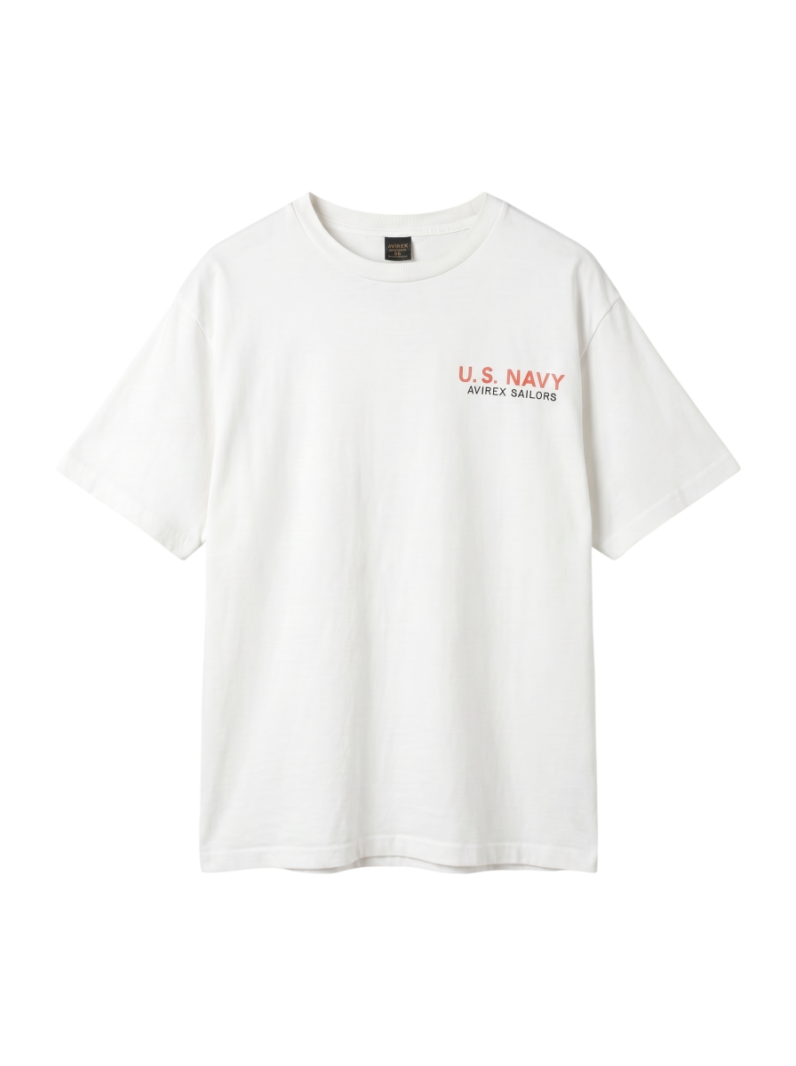 AVIREX / #SH S/S NAVALSHEETINGPATCHED T