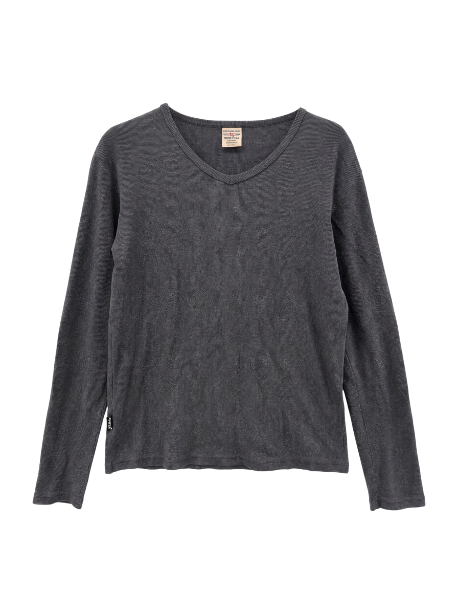 AVIREX / 《DAILY》RIB L/S V-NECK T-SHIRT/リブ 長袖 ブイネック Tシャツ デイリーウェア