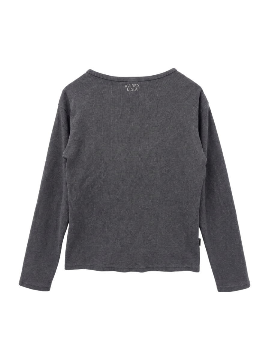 AVIREX / 《DAILY》RIB L/S V-NECK T-SHIRT/リブ 長袖 ブイネック Tシャツ デイリーウェア