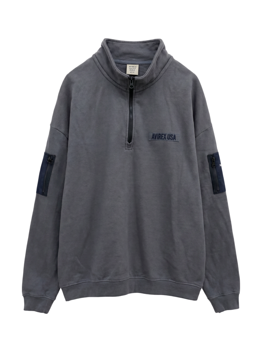 AVIREX / 《WEB限定》HALF ZIP FATIGUE SWEAT/ハーフジップ ファティーグ スウェット