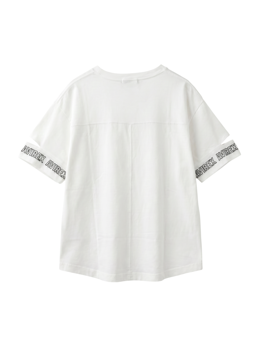 AVIREX / FADE WASH CUFFS OPEN EMBROIDERY TOPS/Tシャツ/AVIREX