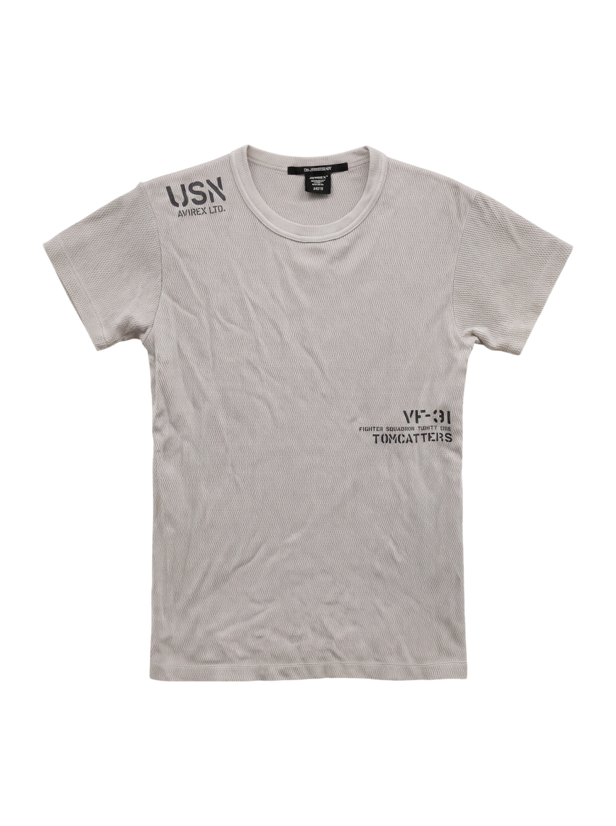 AVIREX / FADE WASH HONEYCOMB WAFFLE T-SHIRT / フェイドウォッシュ ハニカムワッフル 半袖Tシャツ