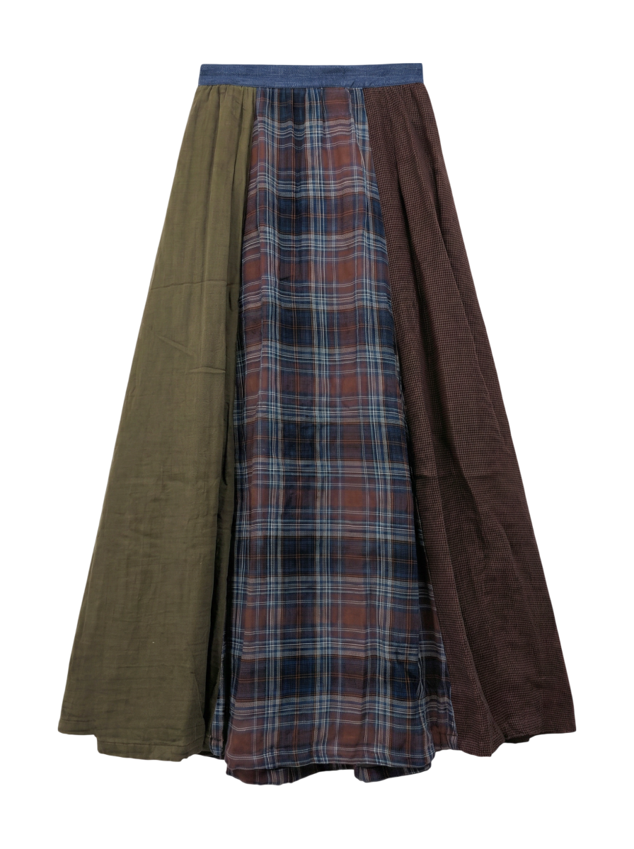 AVIREX / L-L/S PATCHING PLAID SKIRT