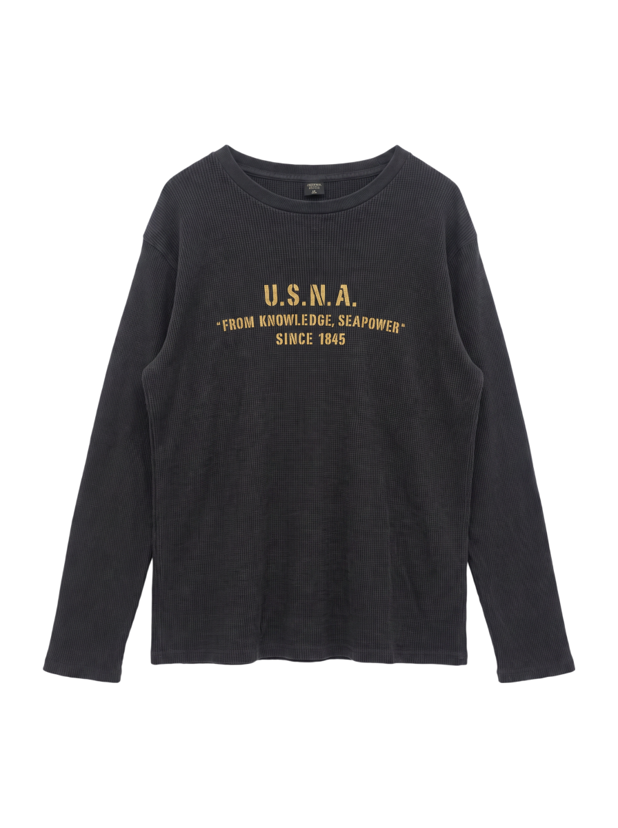 AVIREX / T DP L/S WAFFLE CREW TEE U.S.N