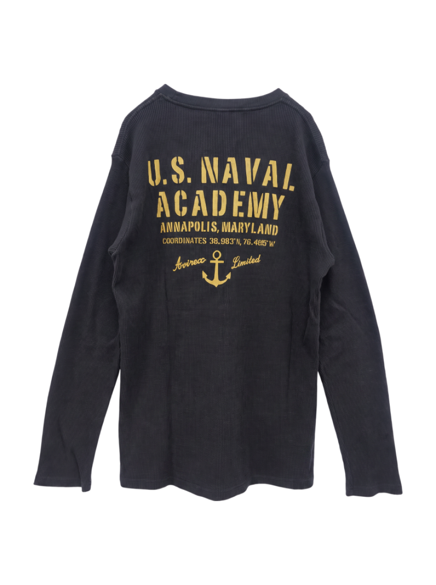AVIREX / T DP L/S WAFFLE CREW TEE U.S.N
