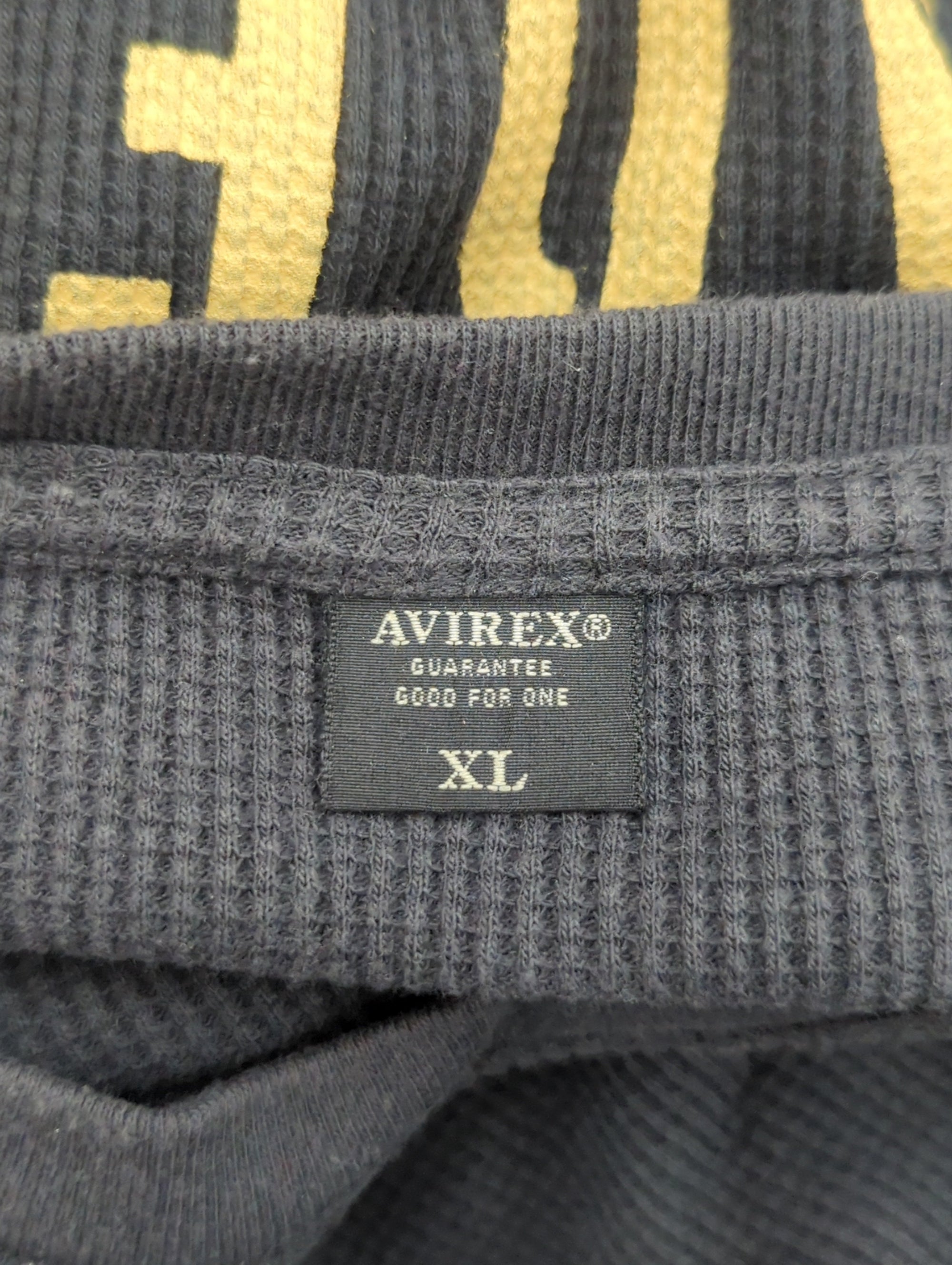 AVIREX / T DP L/S WAFFLE CREW TEE U.S.N