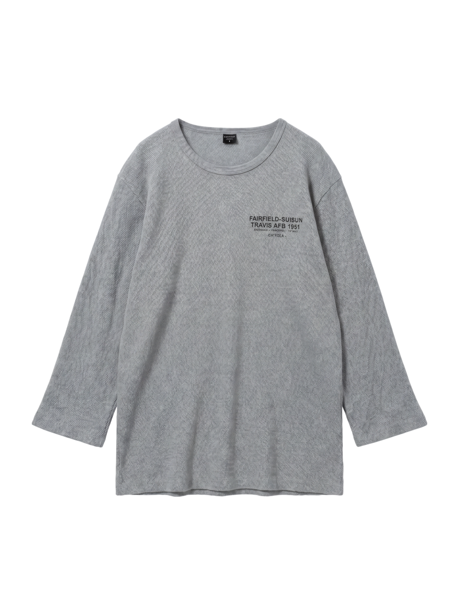 AVIREX / 【直営店舗限定】七分袖 ハニカムワッフル Tシャツ フェアフィールド/Q/S HONEYCOMB WAFFLE T-SHIRT