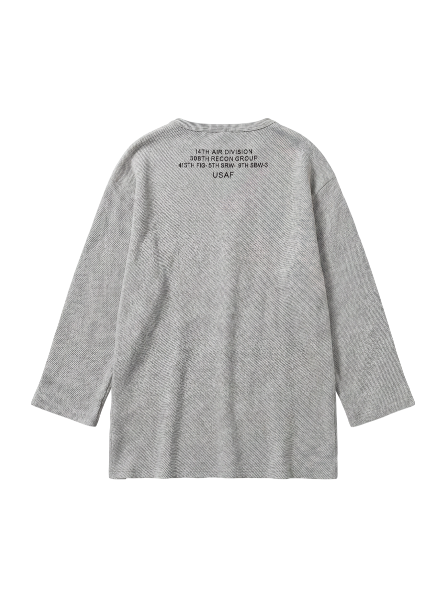 AVIREX / 【直営店舗限定】七分袖 ハニカムワッフル Tシャツ フェアフィールド/Q/S HONEYCOMB WAFFLE T-SHIRT