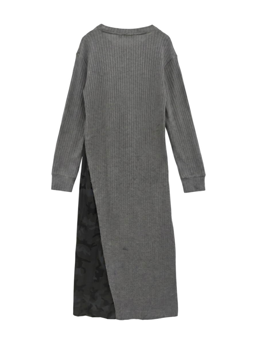 AVIREX / リブニットライククロス プリーツワンピースドレス/ RIB KNIT LIKE CLOTH/PLEATED ONE PIECE DRESS