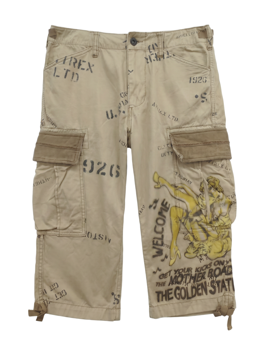 AVIREX / STENCIL CARGO CROPPED PANTS