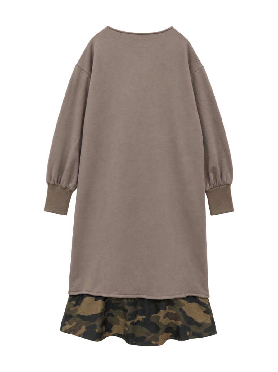 AVIREX / レイヤードスタイル デニム&カモフラージュワンピース/DENIM&CAMOUFLAGE ONEPIECE DRESS