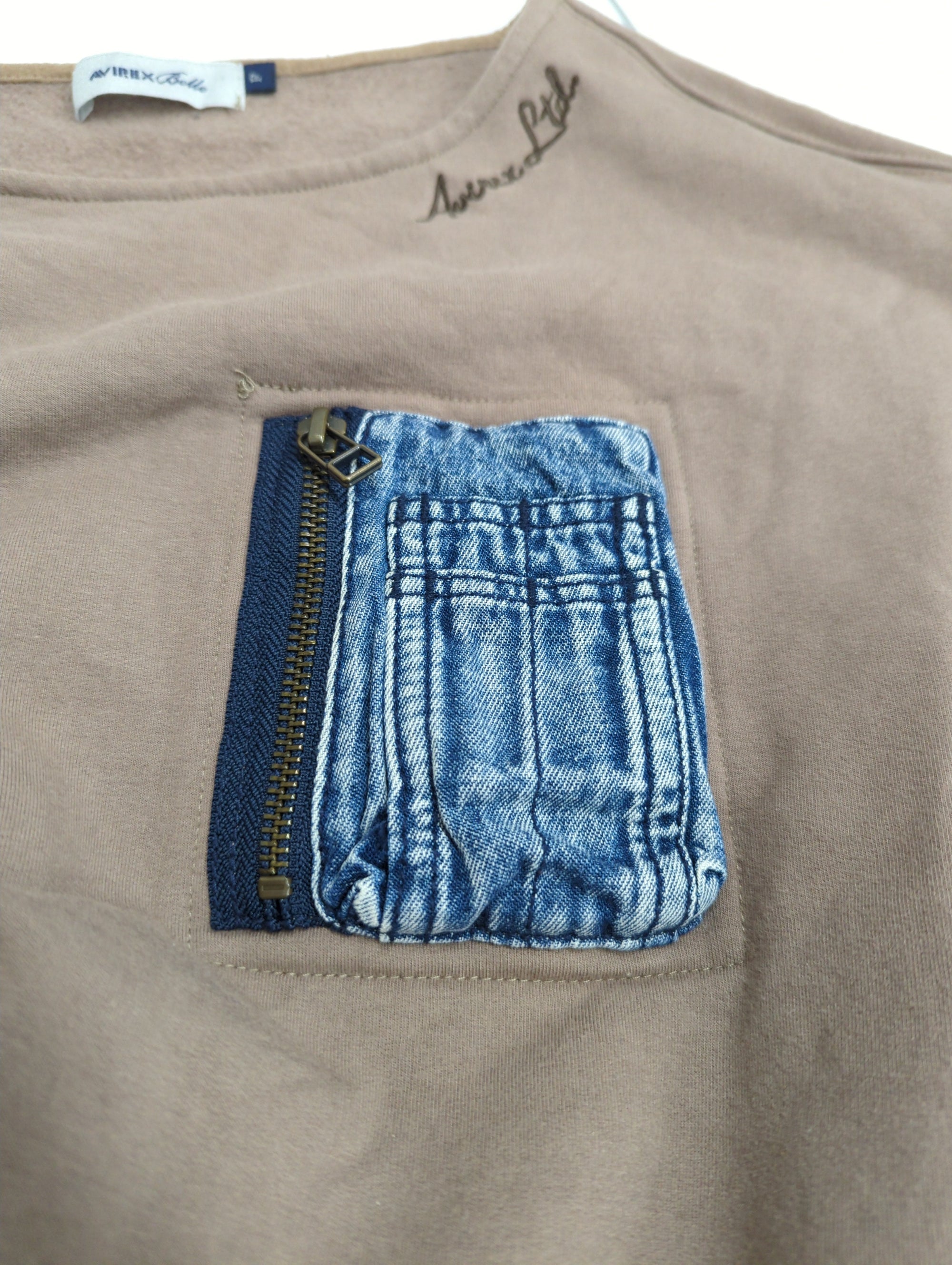 AVIREX / レイヤードスタイル デニム&カモフラージュワンピース/DENIM&CAMOUFLAGE ONEPIECE DRESS