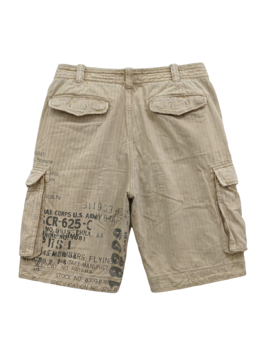 AVIREX / MIX STENCIL HERRINGBONE CARGO SHORTS/ミックス ステンシル ヘリンボーン カーゴショーツ