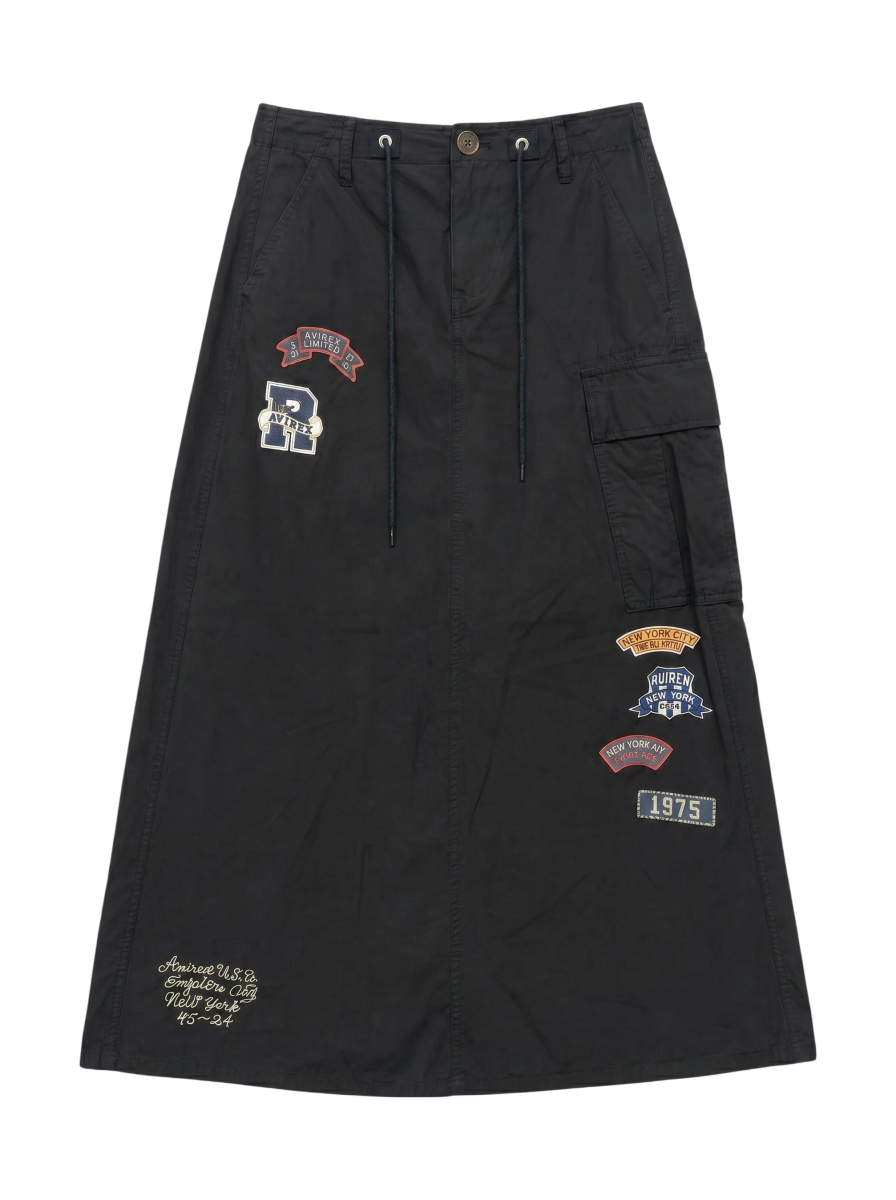 AVIREX / WAPPEN PRINT LONG SKIRT/ワッペンプリント ロングスカート