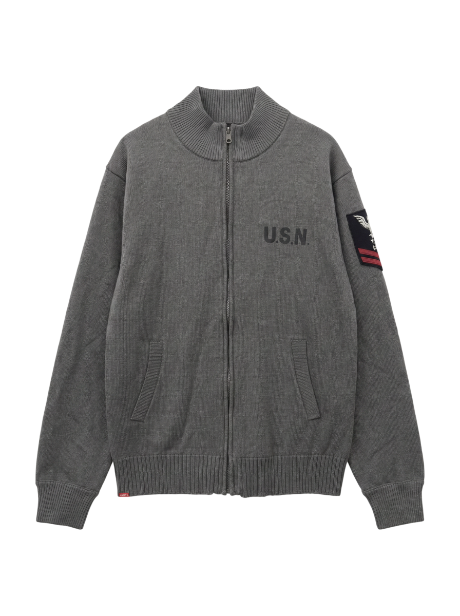 AVIREX / NAVAL STAND COLLAR ZIP KNIT JACKET / ネイバル スタンド カラー