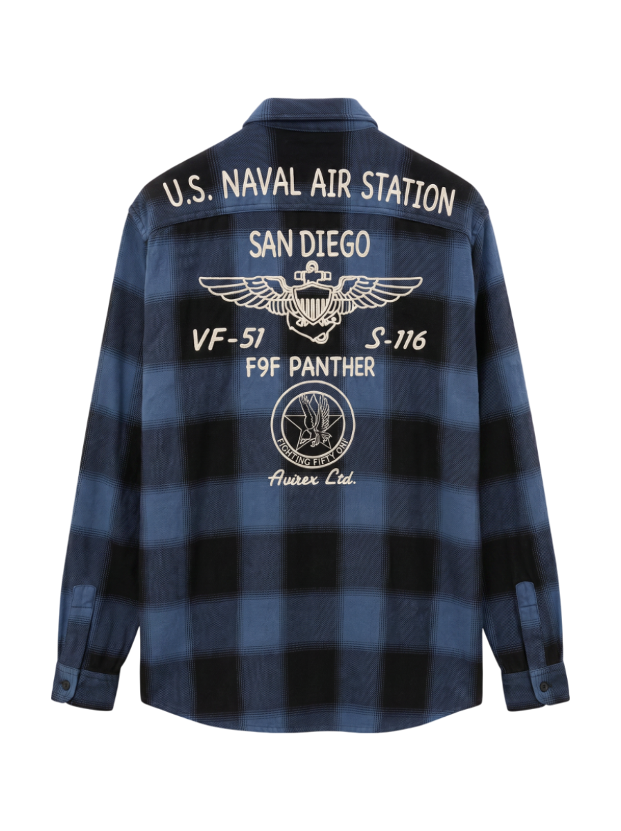 AVIREX / ネーヴァル ライト ネルシャツ/NAVAL LIGHT NELL SHIRT