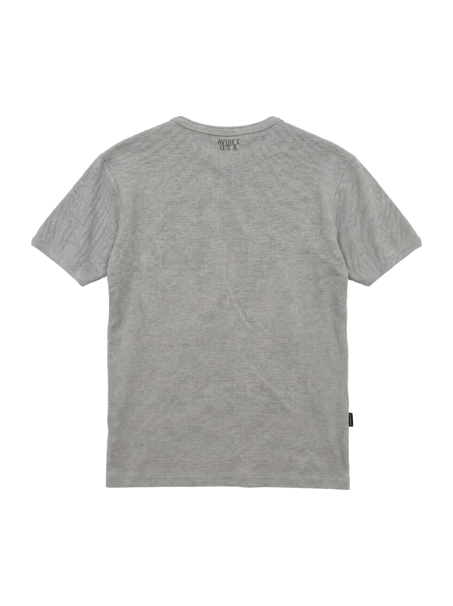 AVIREX / 《DAILY/デイリー》RIB S/S HENLEY NECK T-SHIRT/リブ 半袖 ヘンリーネック Tシャツ デイリーウェア