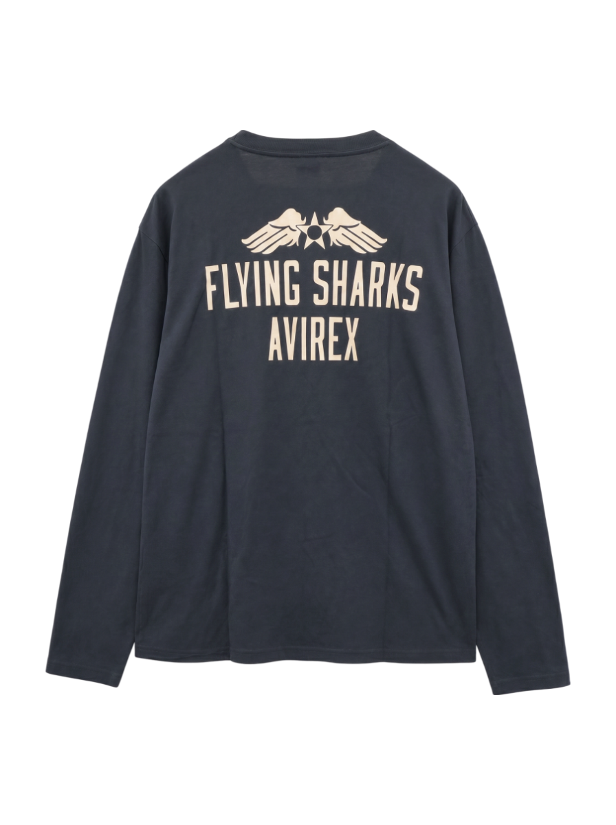 AVIREX / USAAF 75TH T.F.S. FLYING SHARKS L/S T-SHIRT