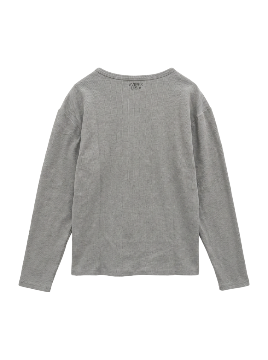 AVIREX / 《DAILY/デイリー》RIB L/S CREW NECK T-SHIRT/リブ 長袖 クルーネック Tシャツ デイリーウェア