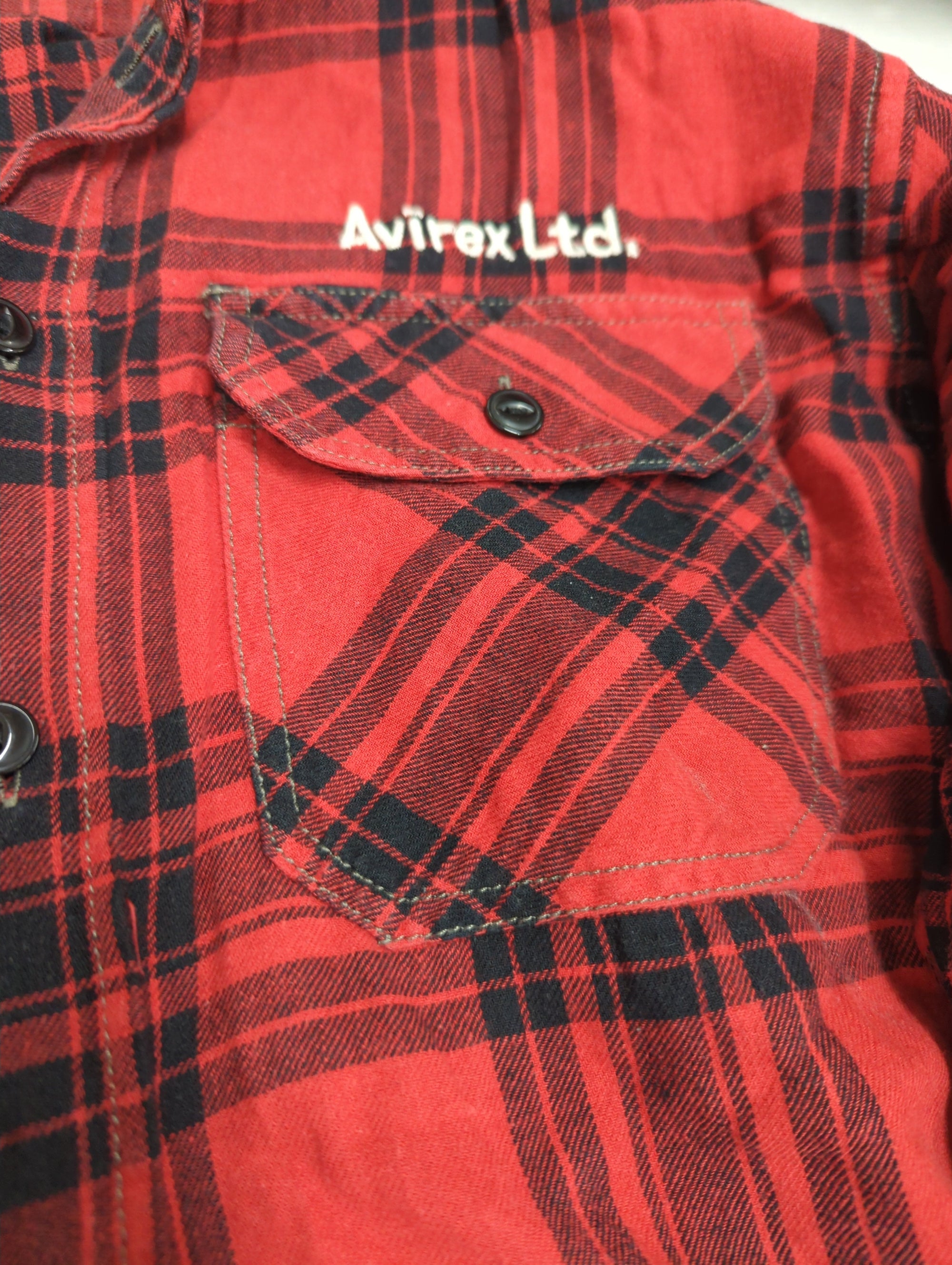 AVIREX / コットンリネン チェック エンブロイダリー シャツ / L/S COTTON LINEN CHECK ENB SHIRT