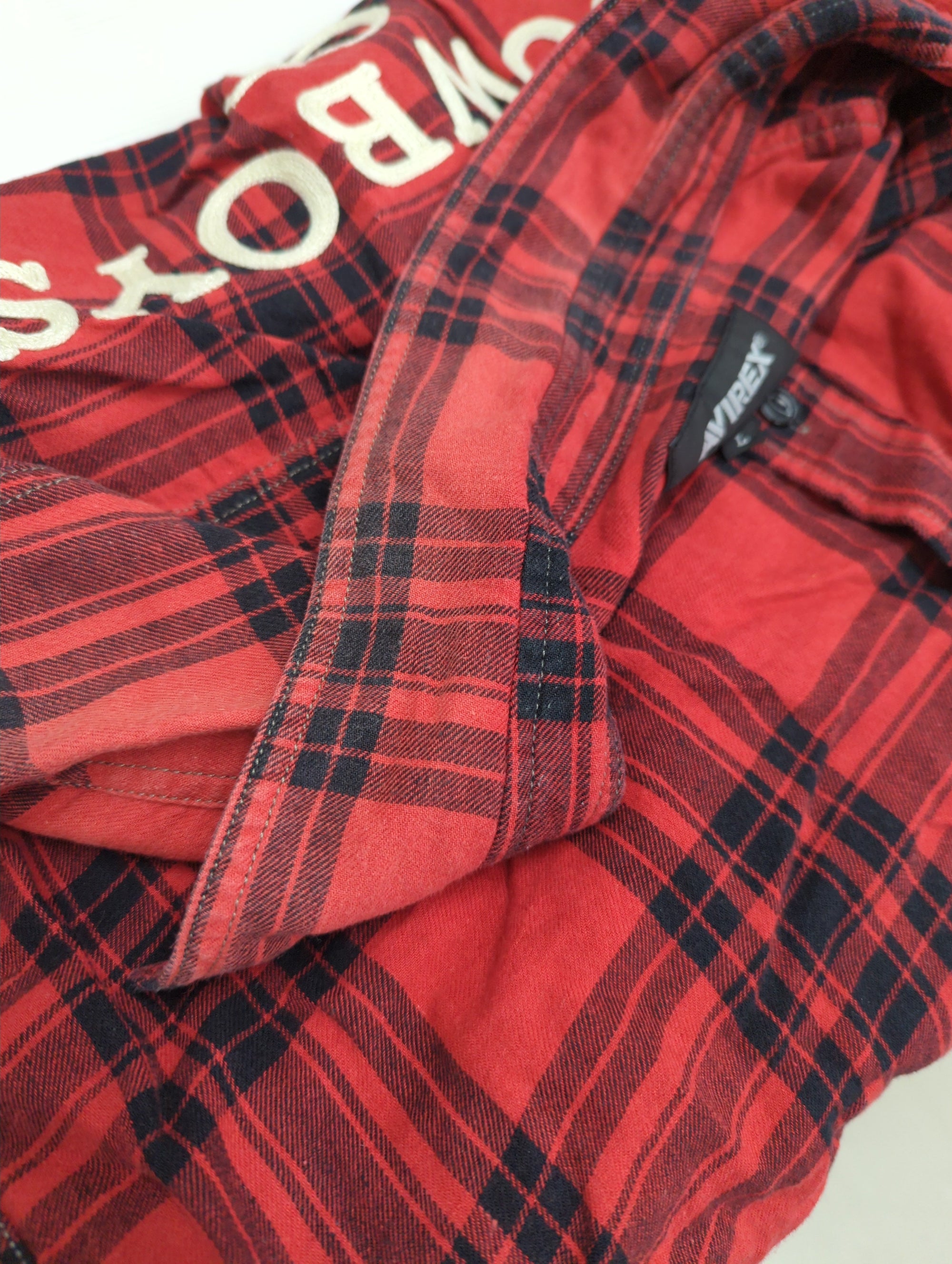 AVIREX / コットンリネン チェック エンブロイダリー シャツ / L/S COTTON LINEN CHECK ENB SHIRT