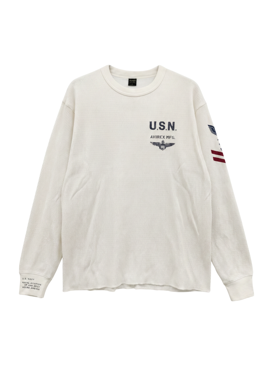 AVIREX / NAVAL L/S WAFFLE T-SHIRT