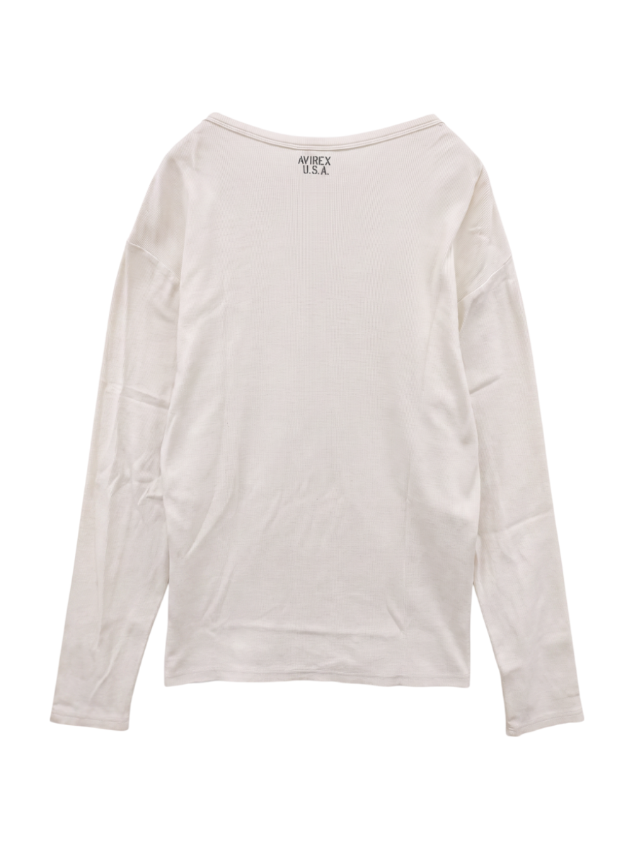 AVIREX / 《DAILY》RIB L/S V-NECK T-SHIRT/リブ 長袖 ブイネック Tシャツ デイリーウェア