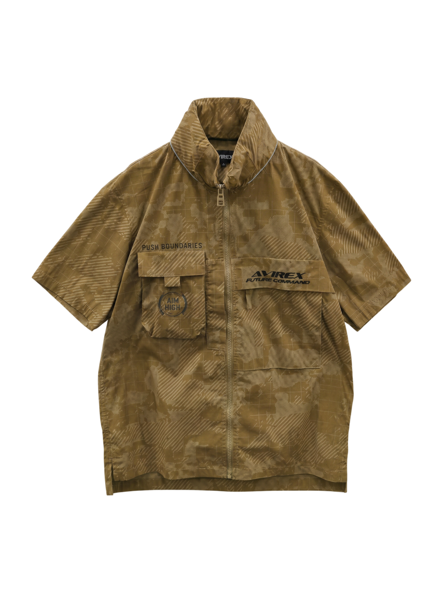 AVIREX / ファンクショナル スタンドジップシャツ/S/S FUNCTIONAL STAND ZIP SHIRT