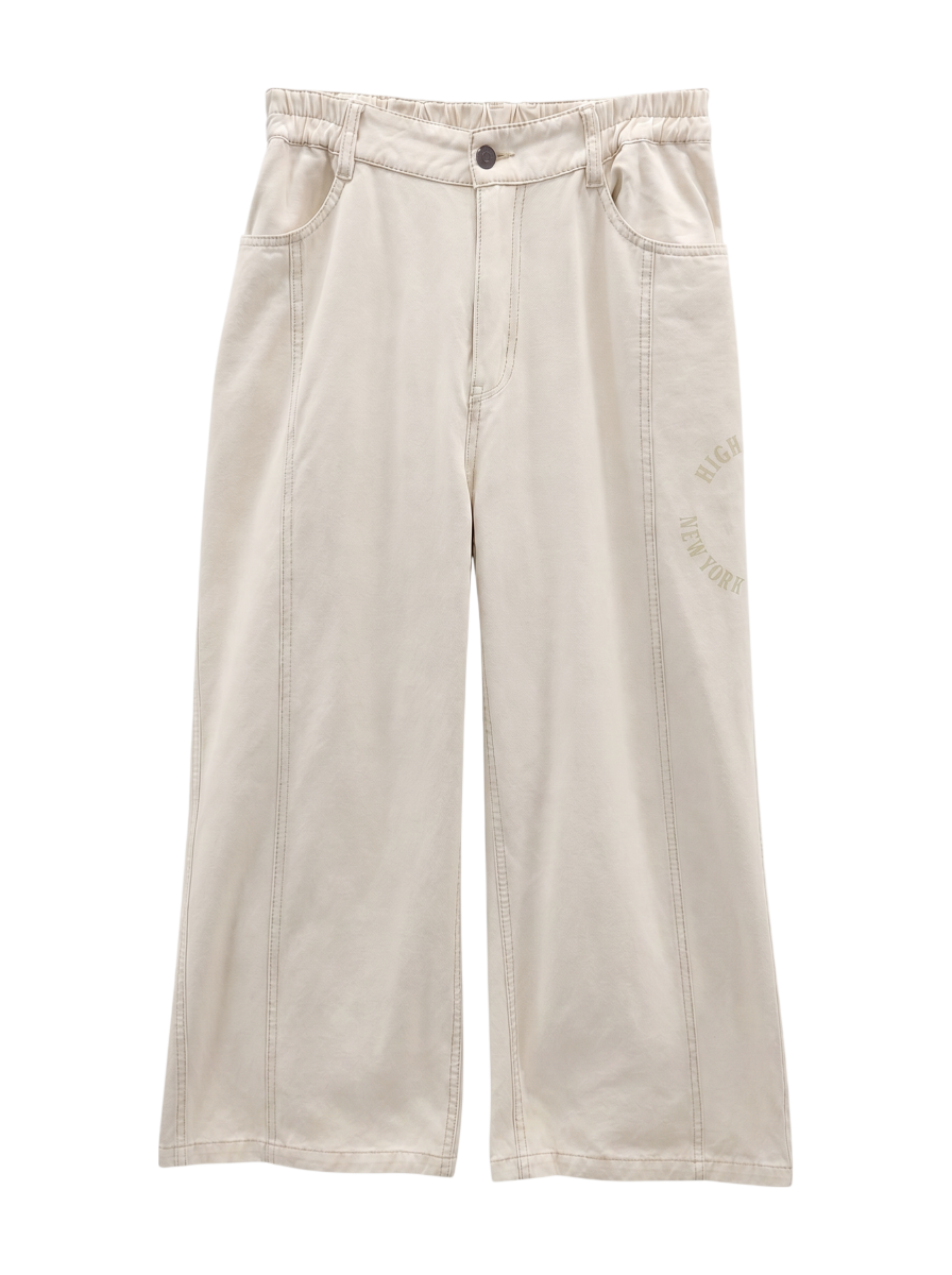 AVIREX / CIRCLE STENCIL PRINT WIDE DENIM PANTS