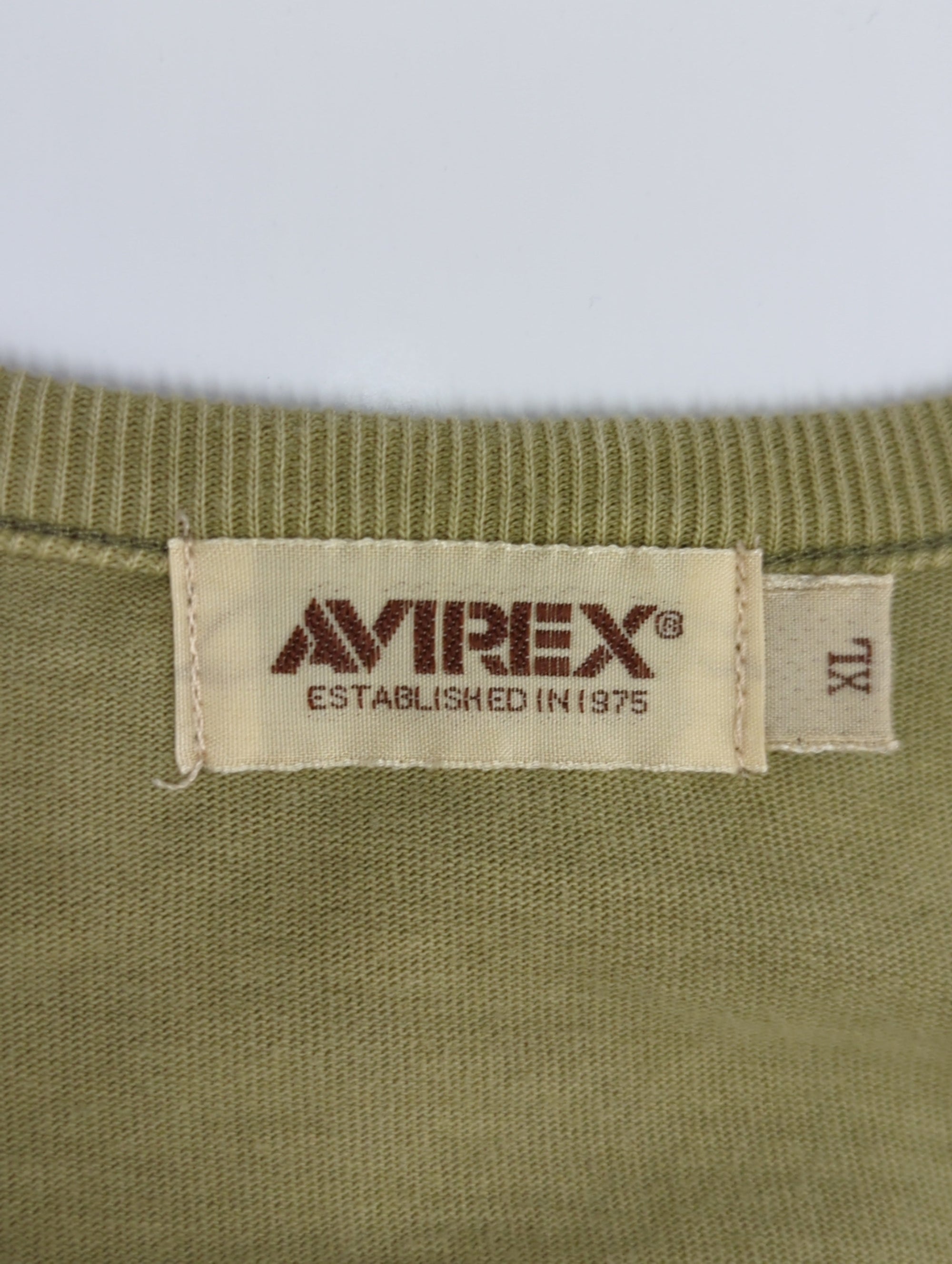 AVIREX / オーバーダイド ヘンリーネック フラッグ Tシャツ/OVER DYED HENLY NECK FLAG T-SHIRT