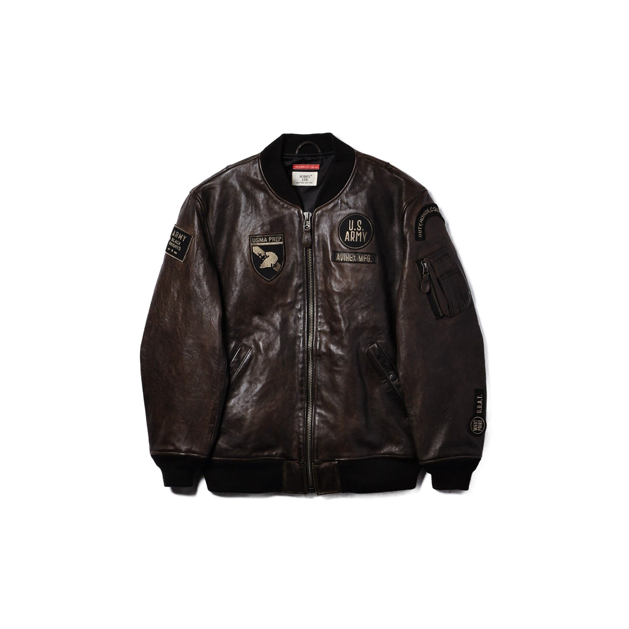 AVIREX / 《COLLECTION》AGED LEATHER TYPE MA-1 JACKET WEST POI