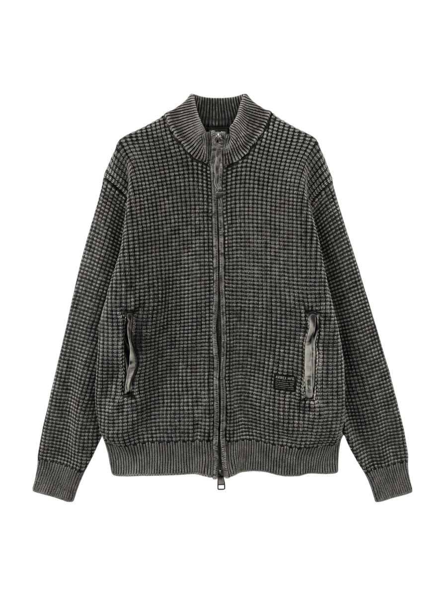 AVIREX / 《直営店限定》FADE WASH COMMAND ZIP UP KNIT / フェイドウォッシュ コマンド ジップアップ ニット