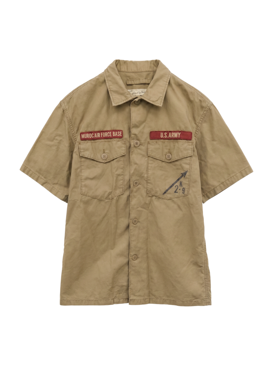 AVIREX / LEATHER PATCH SHIRT