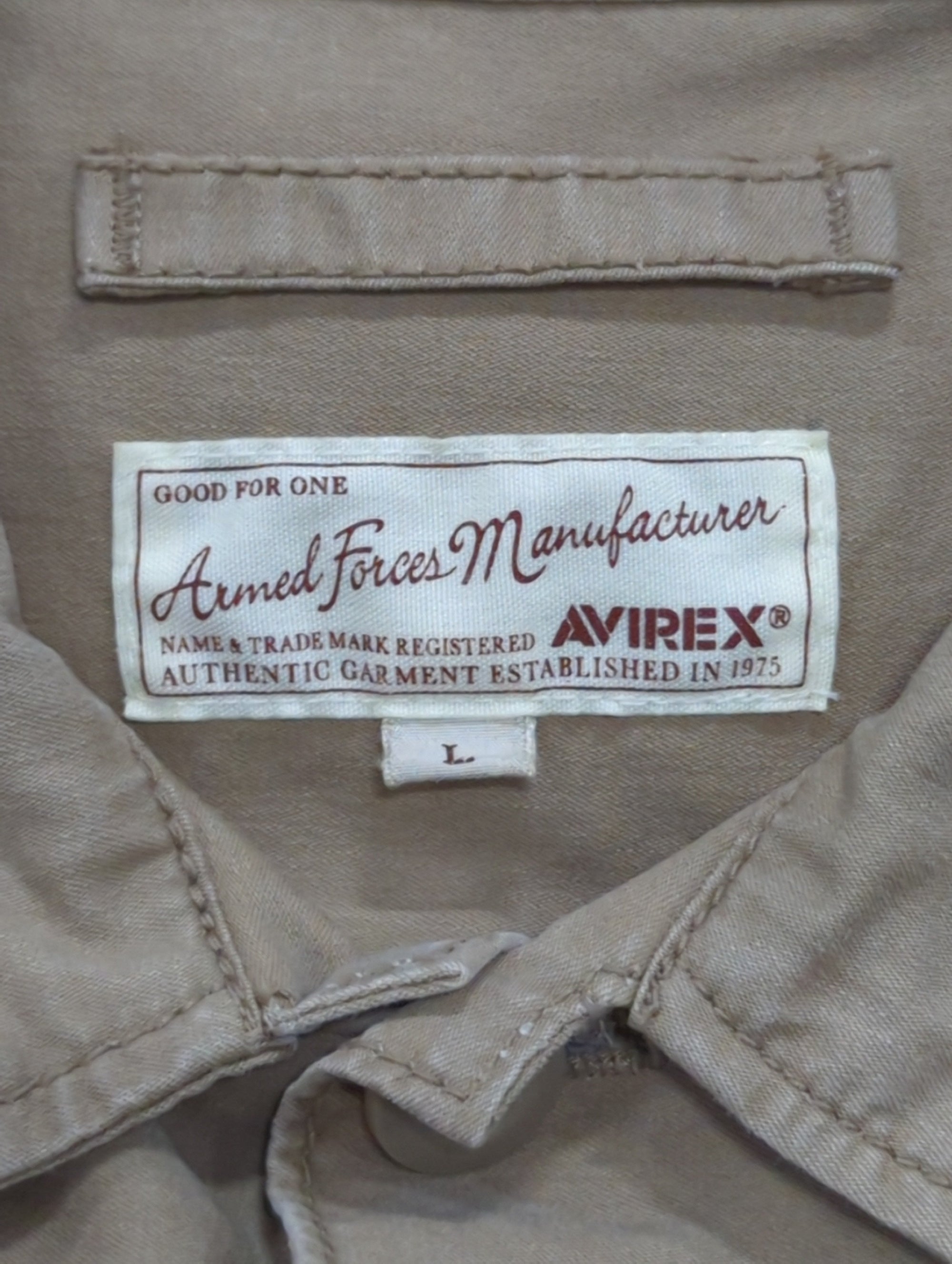 AVIREX / LEATHER PATCH SHIRT
