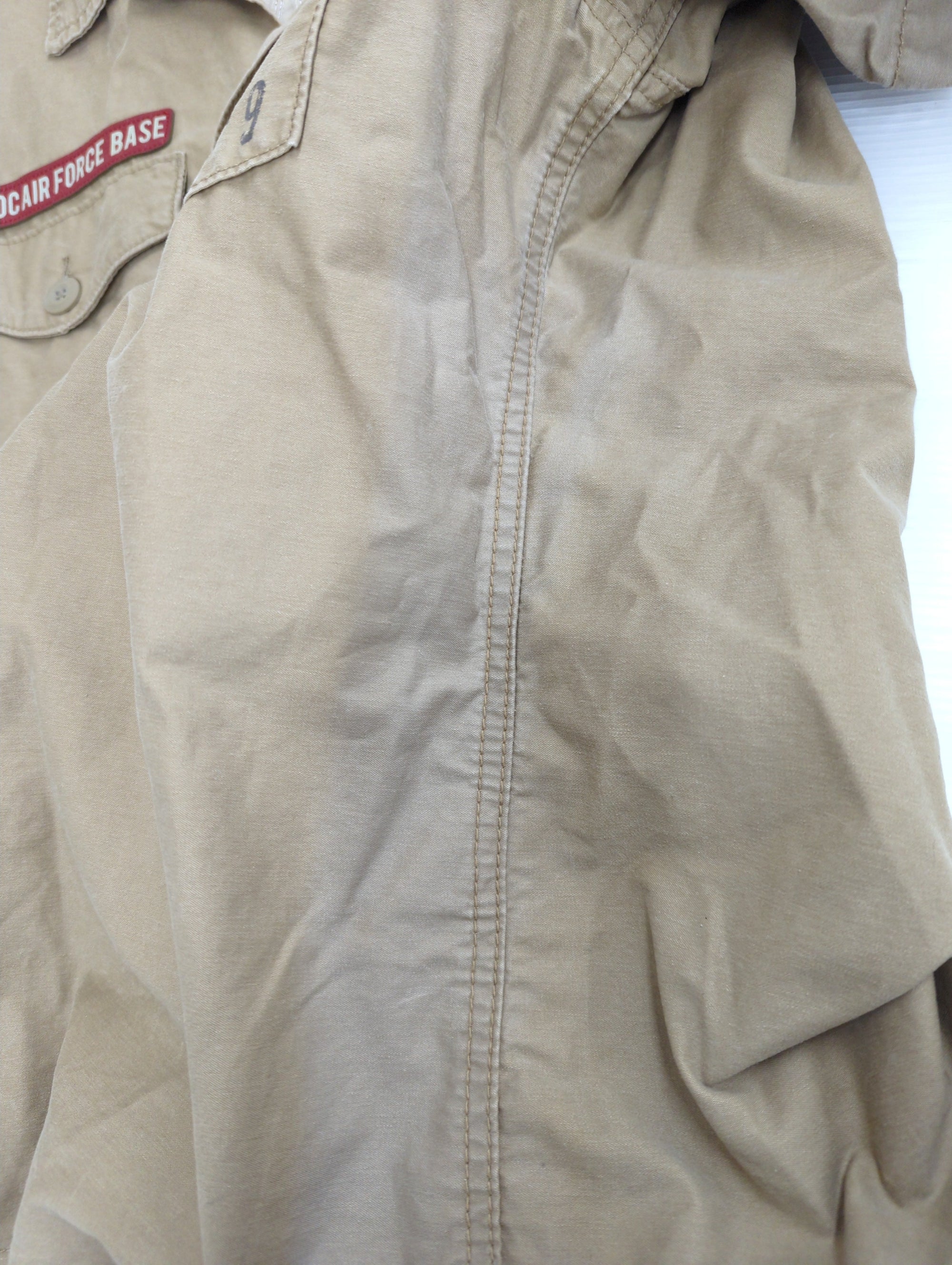 AVIREX / LEATHER PATCH SHIRT